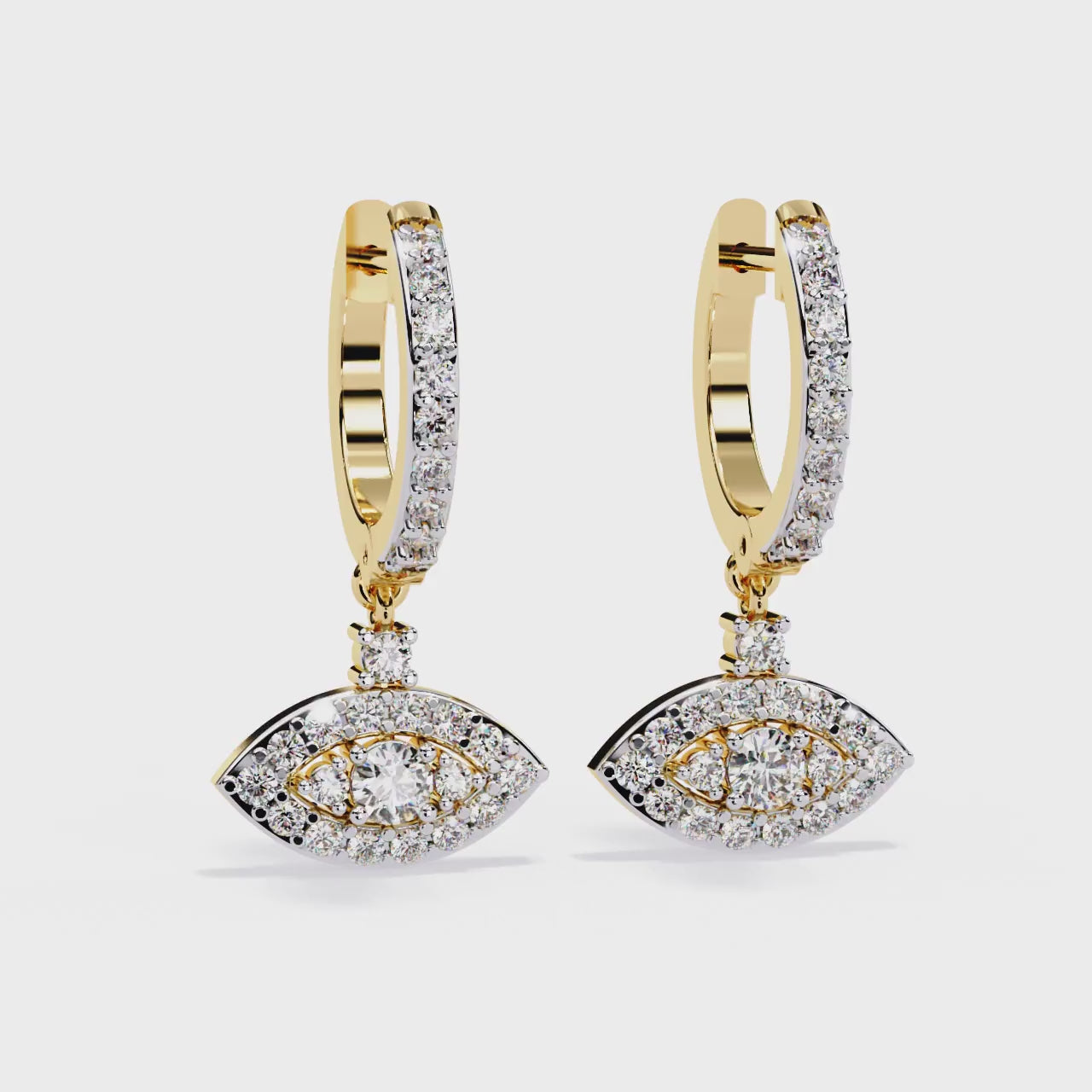 1.00CT Lab Grown Diamond Drop Earrings in 14K Gold