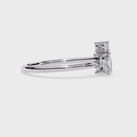 Oval Lab Grown Diamond Ring with Round Accent