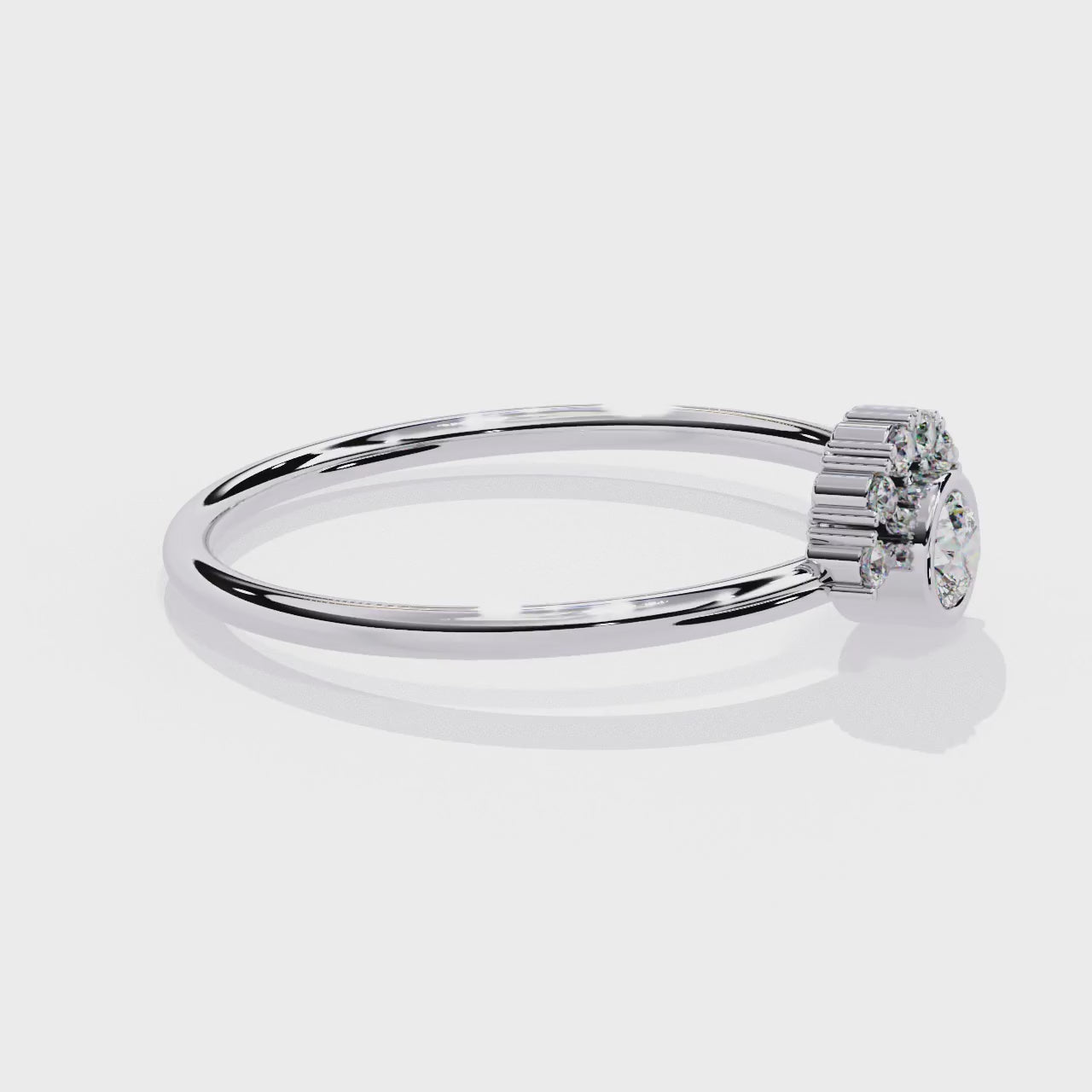 Bezel & Cluster Lab Grown Diamond Ring