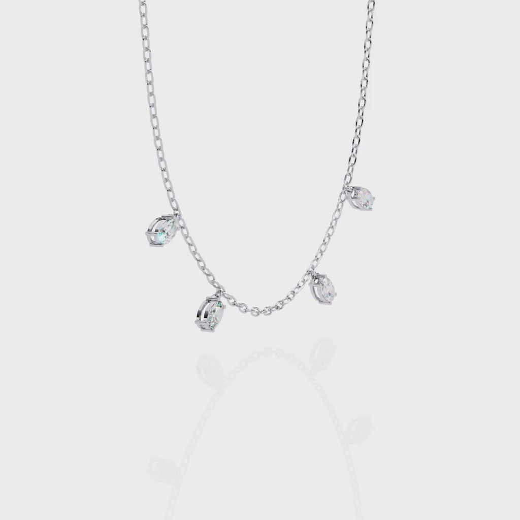 Lab Grown Oval Diamond Dangle Necklace