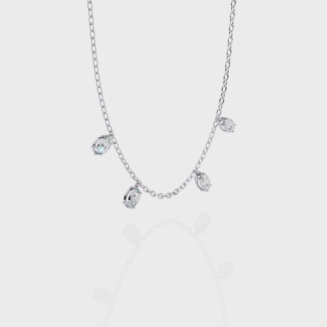 Lab Grown Oval Diamond Dangle Necklace