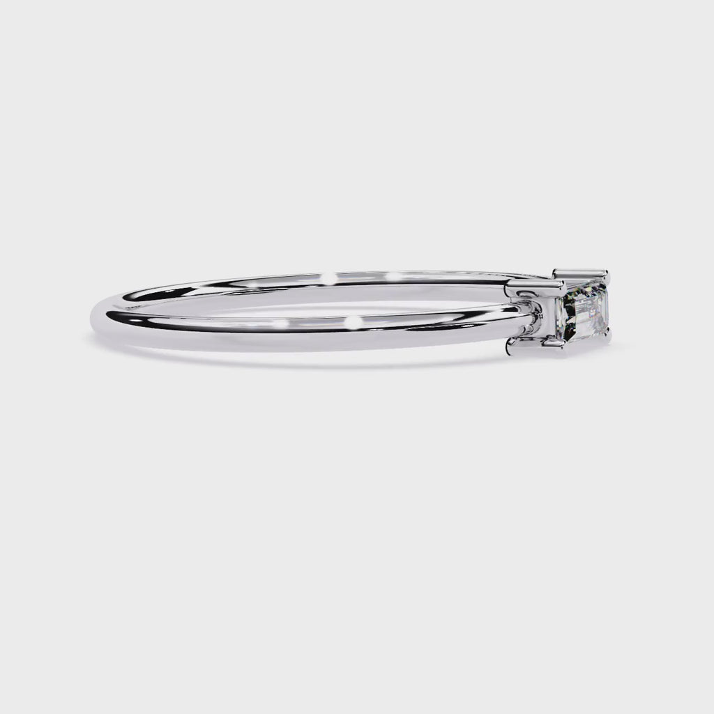 Baguette Lab Grown Diamond Solitaire Ring