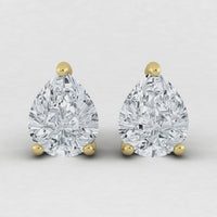 IGI Lab Grown Diamond Pear Solitaire Earrings (2ct-3ct) Screw Back