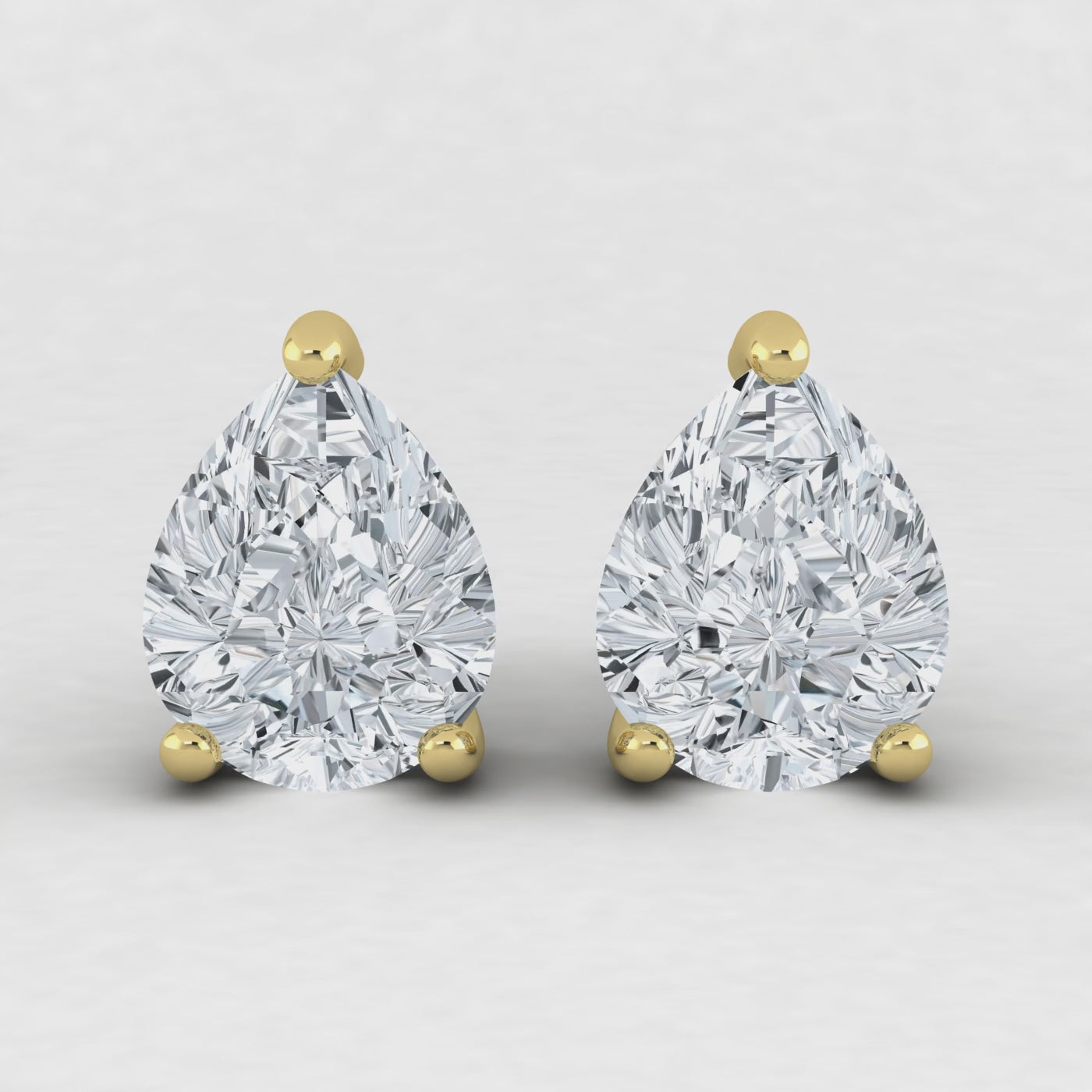 IGI Lab Grown Diamond Pear Solitaire Earrings (2ct-3ct) Screw Back