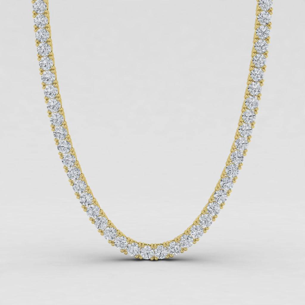 IGI Round Lab Grown Diamond Tennis Necklace (5-10 Carat) 18 Inches