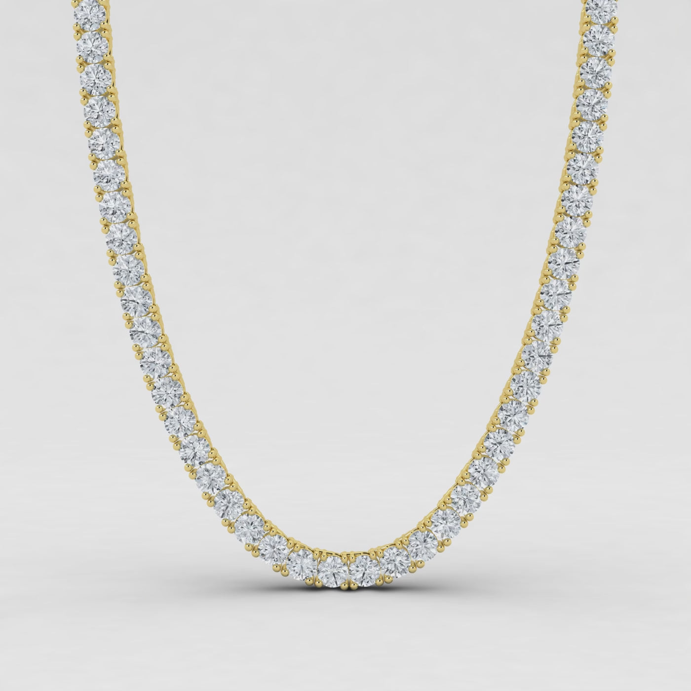 IGI Round Lab Grown Diamond Tennis Necklace (5-10 Carat) 18 Inches
