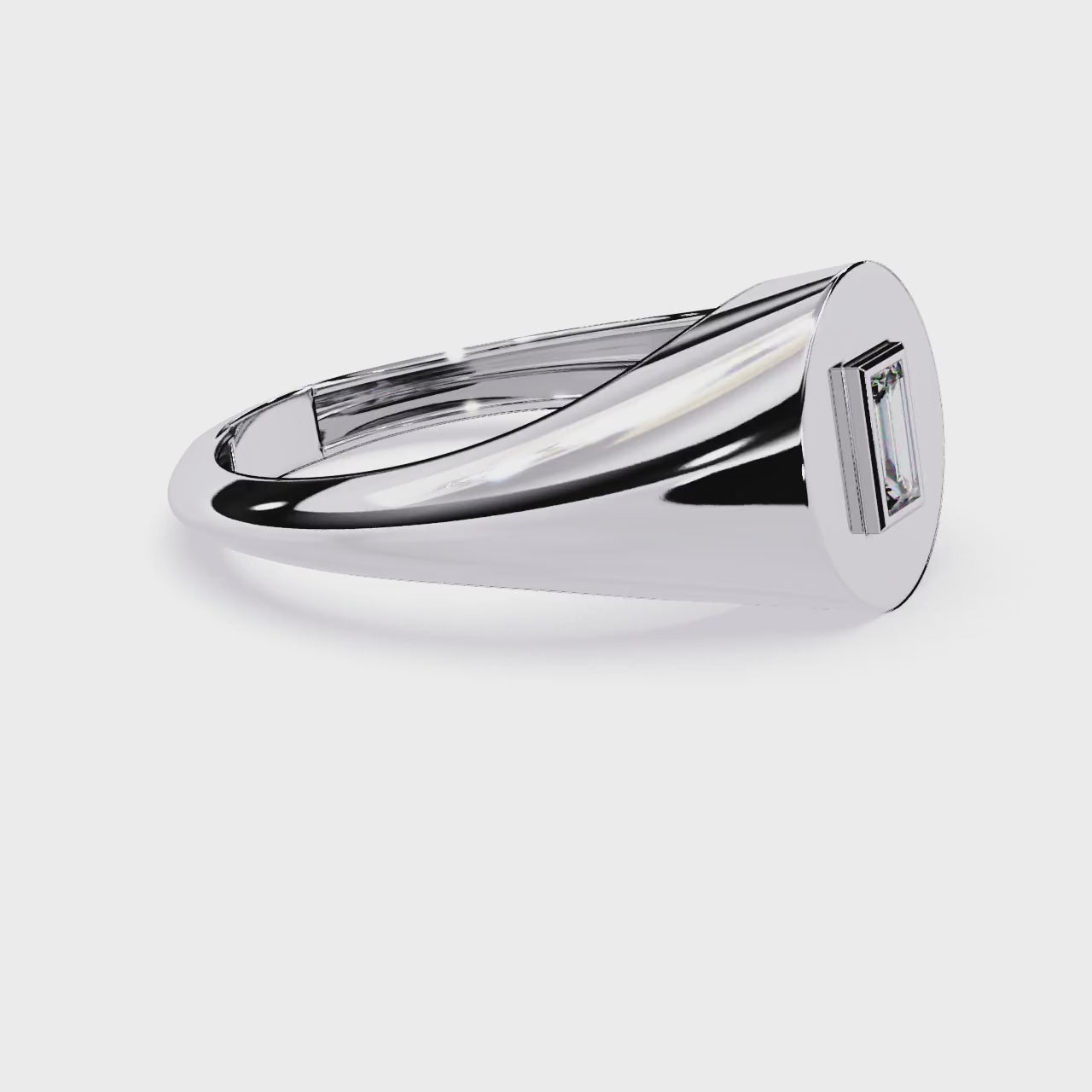 Bezel Baguette Lab Grown Diamond Ring