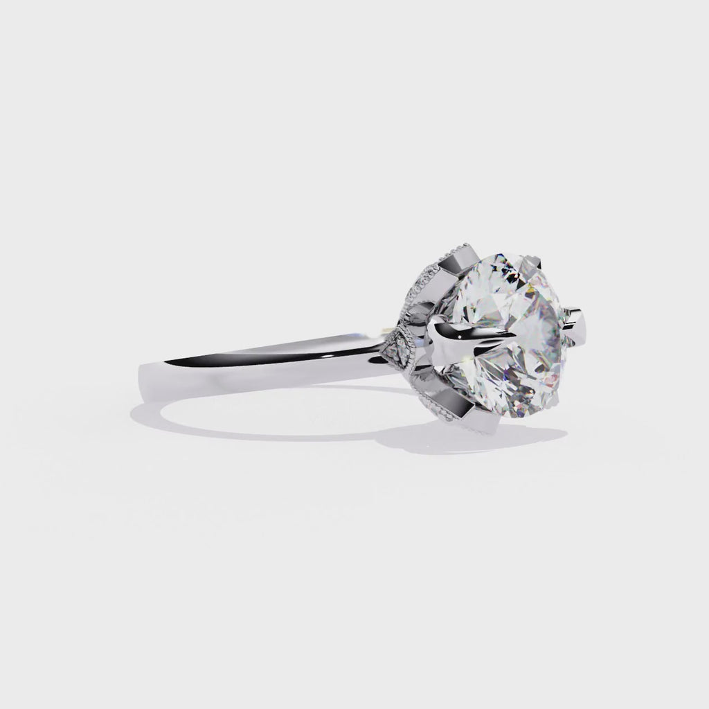 Classic Six Prong Solitaire Lab Grown Diamond Ring