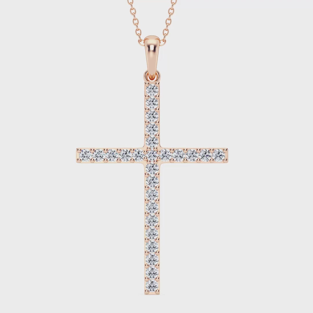 0.50ct Lab Grown Diamond Cross Pendant