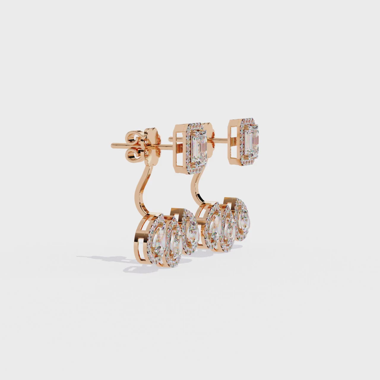 3.25CT Lab Grown Diamond Jacket Earrings