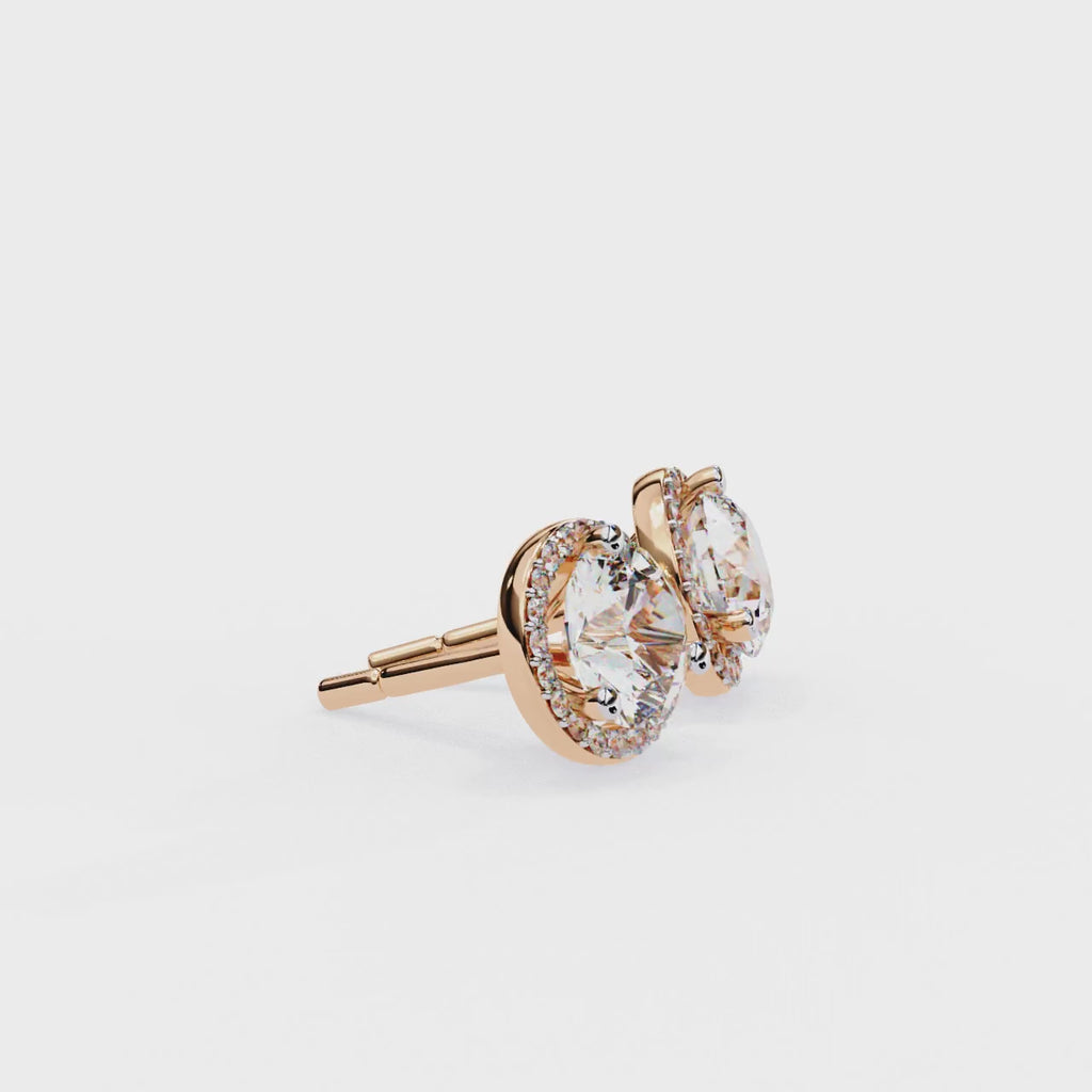 IGI 2.25ct Lab Grown Diamond Luxurious Halo Studs