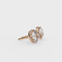 IGI 2.25ct Lab Grown Diamond Luxurious Halo Studs