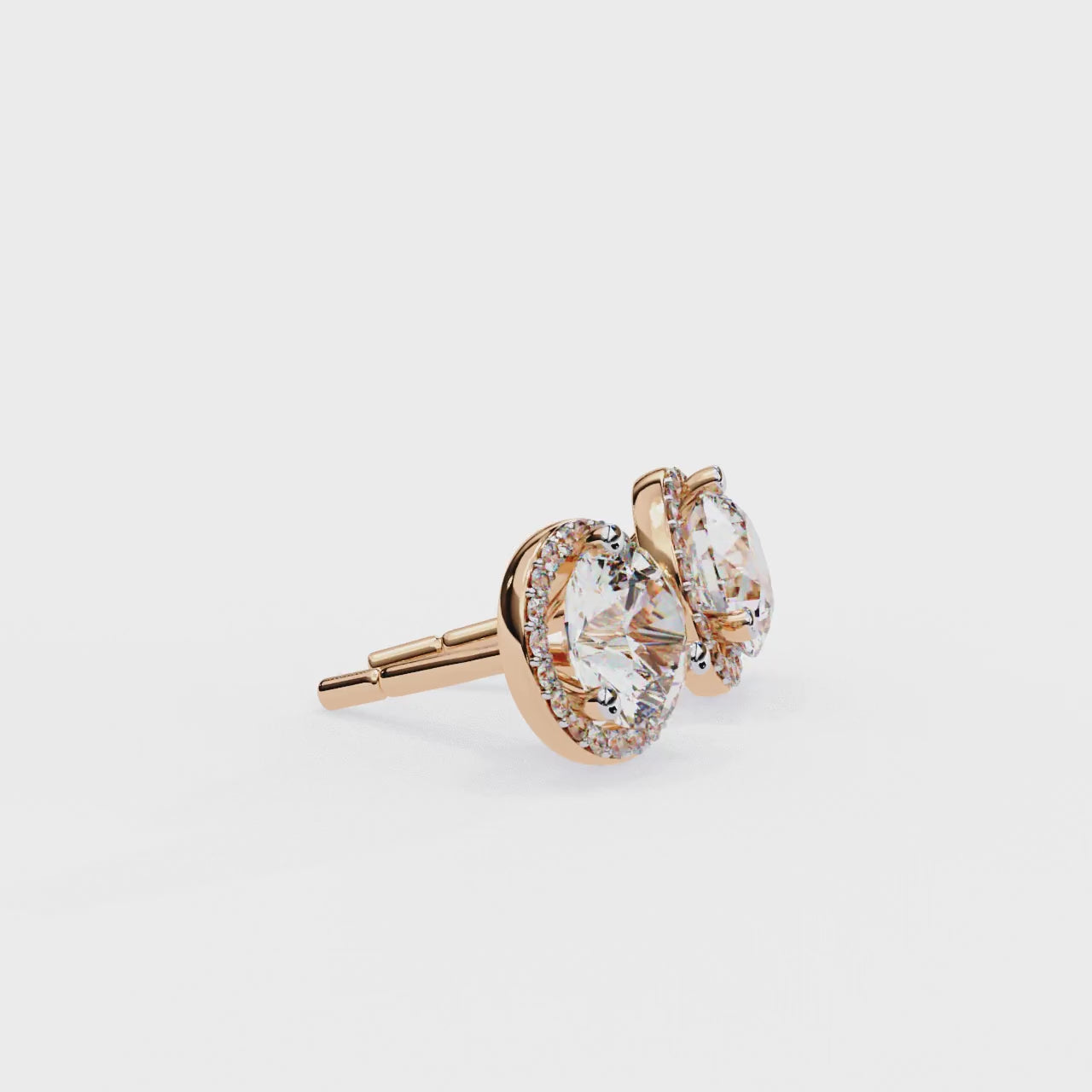 IGI 2.25ct Lab Grown Diamond Luxurious Halo Studs