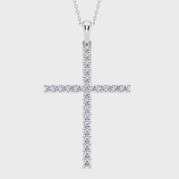 Colgante de cruz con diamantes cultivados en laboratorio de 0,50 ct