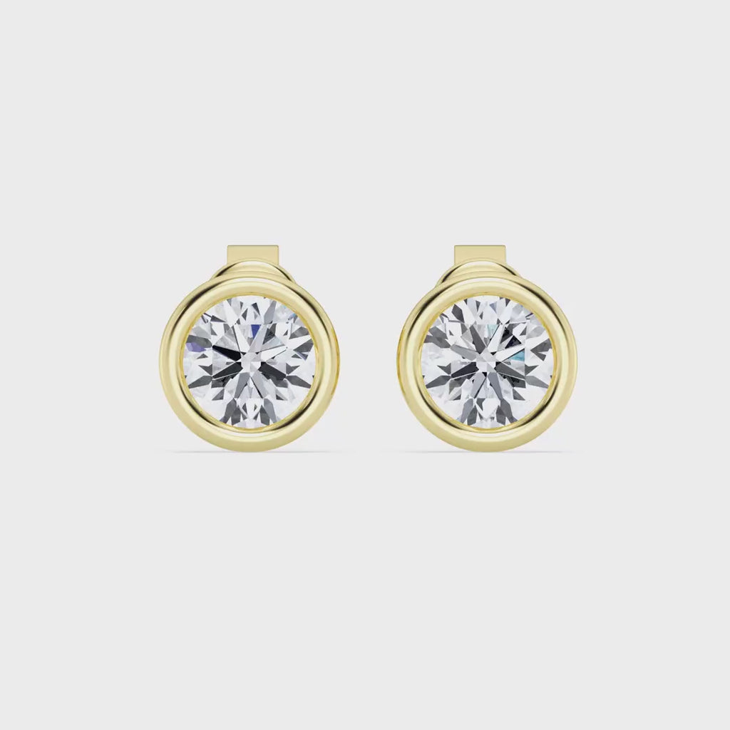 IGI 1.50ct Lab Grown Diamond Bezel Set Stud Earring