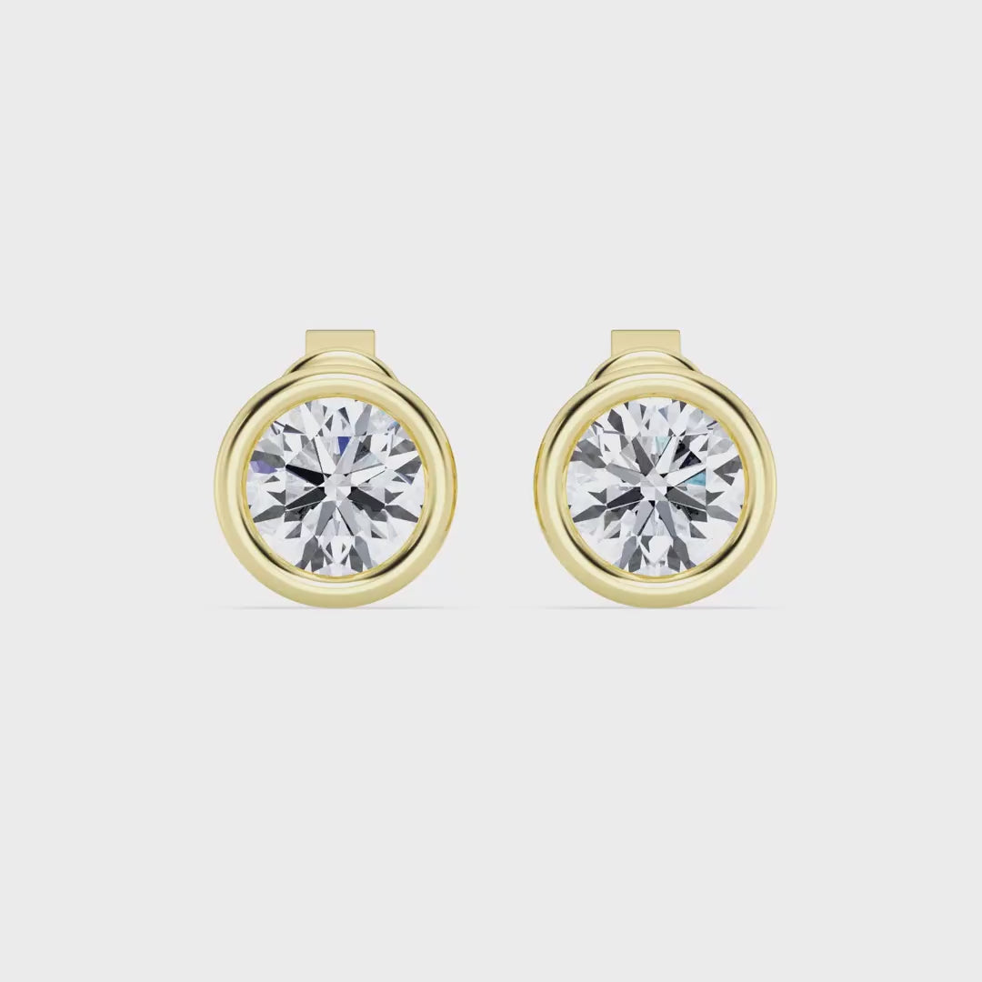 IGI 1.50ct Lab Grown Diamond Bezel Set Stud Earring