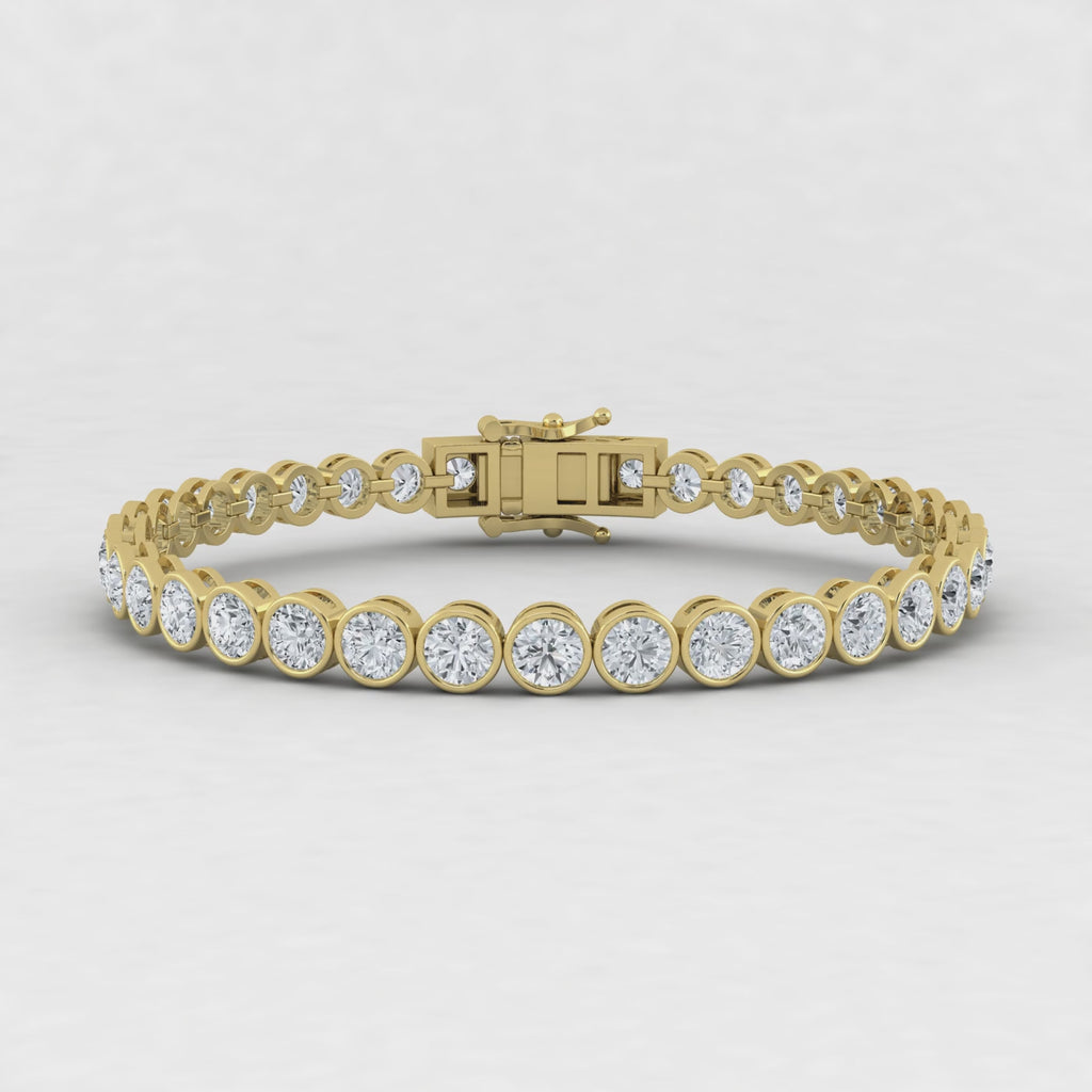 Lab Grown Diamond Bezel Setting Tennis Bracelet – IGI Certified