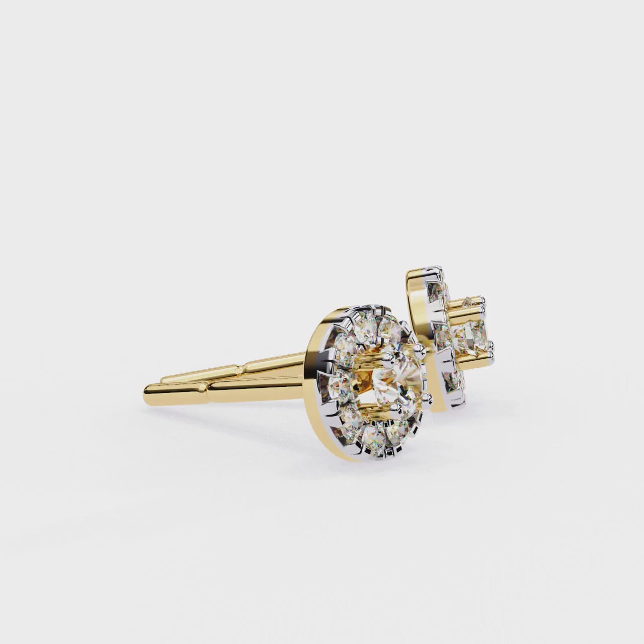 Pendientes con halo de diamantes cultivados en laboratorio de 0,51 ct