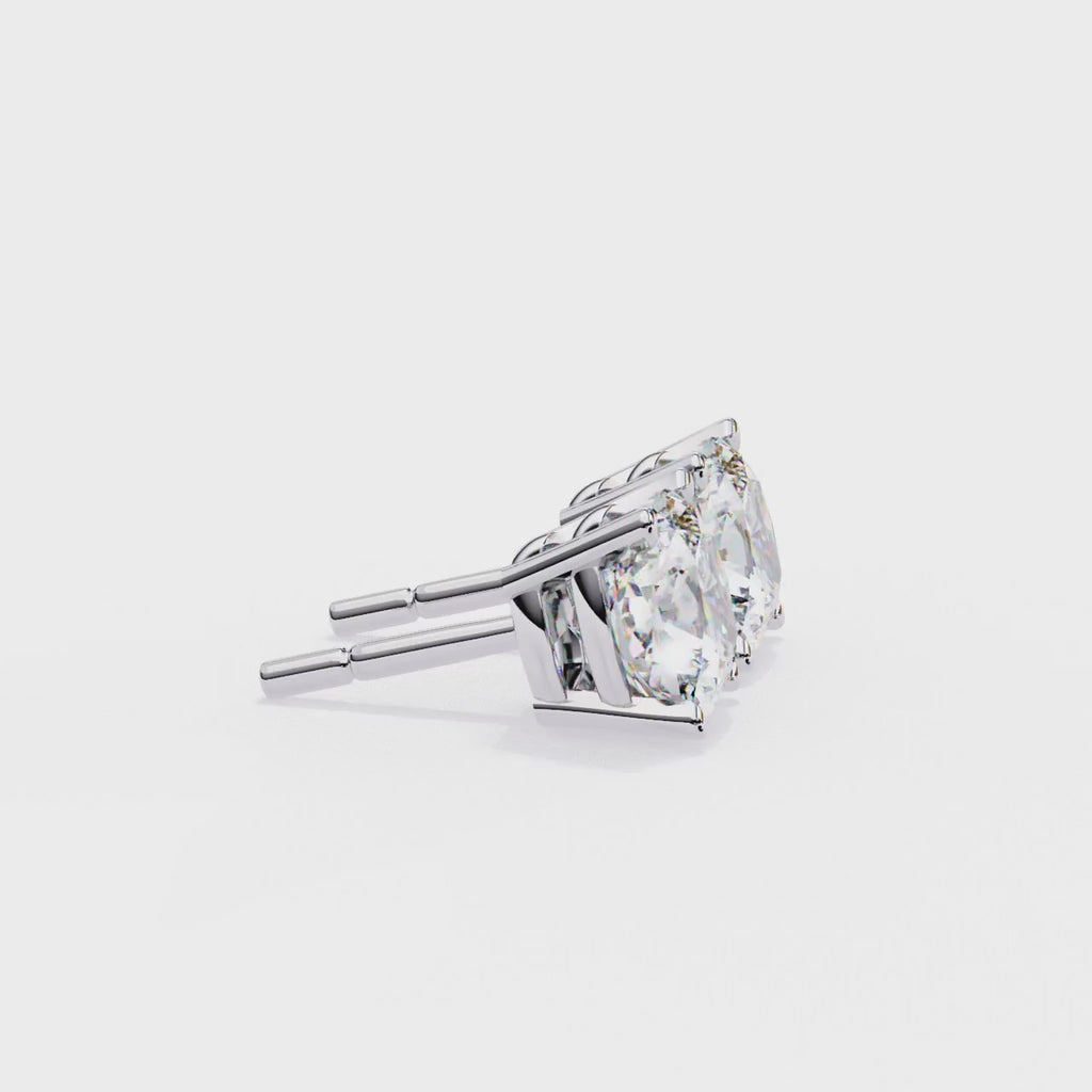 IGI 2.50ct Lab-Grown Diamond Cushion Solitaire Earrings