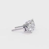 Pendientes solitarios de diamante cultivado en laboratorio de 2,50 ct con forma de cojín