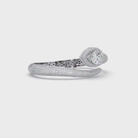 17.50 Carat Pear Shape Lab Grown Diamond Bangle Bracelet