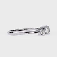 Emerald & Round Lab Grown Diamond Band