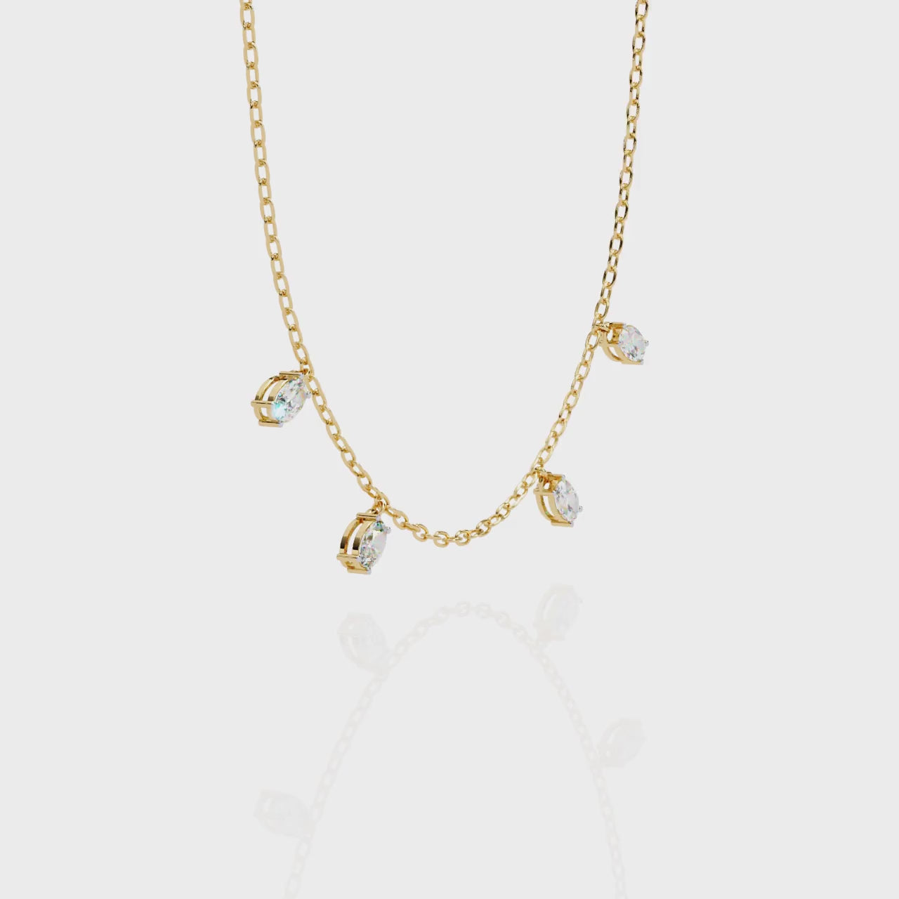 Lab Grown Oval Diamond Dangle Necklace