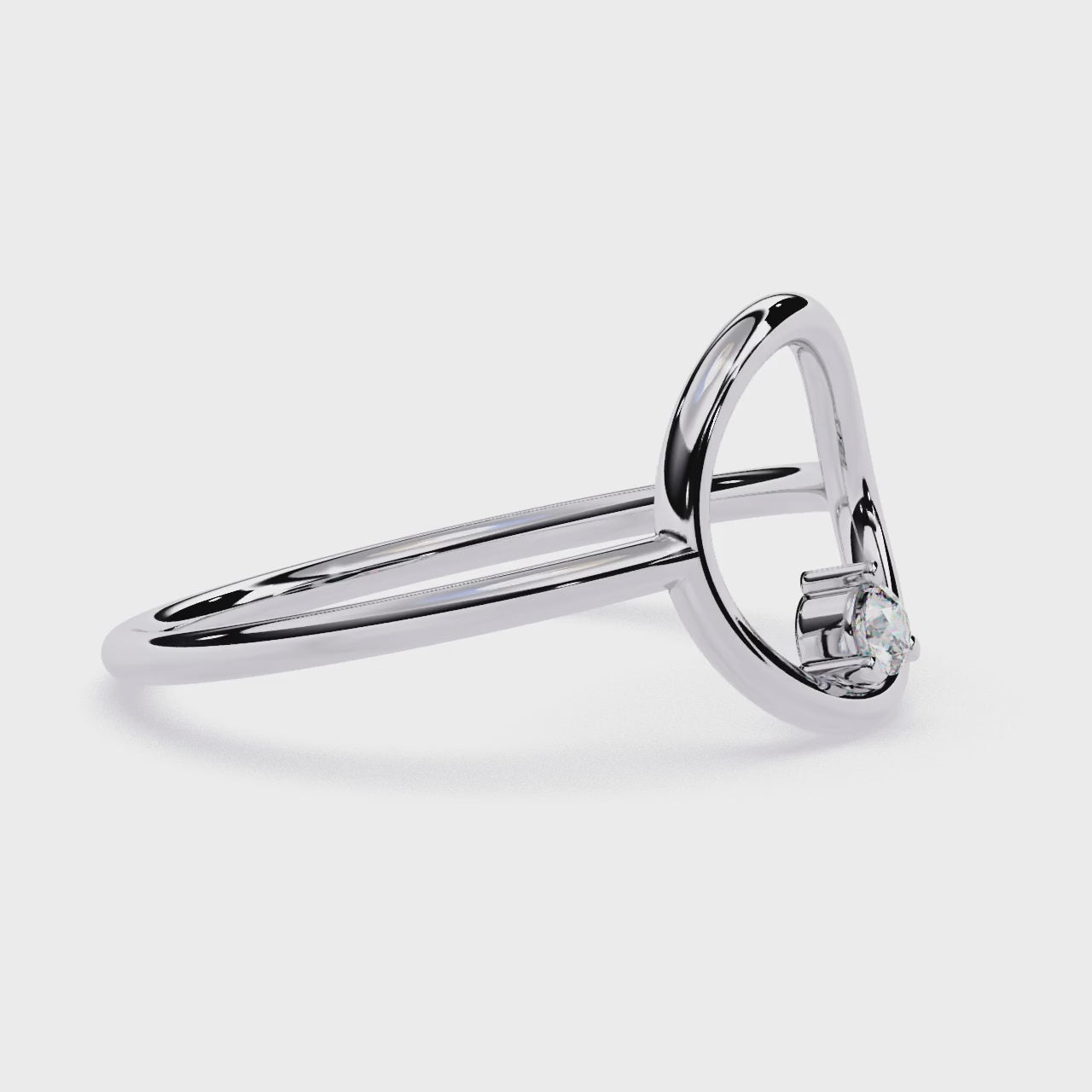 Open Circle Lab Grown Diamond Ring