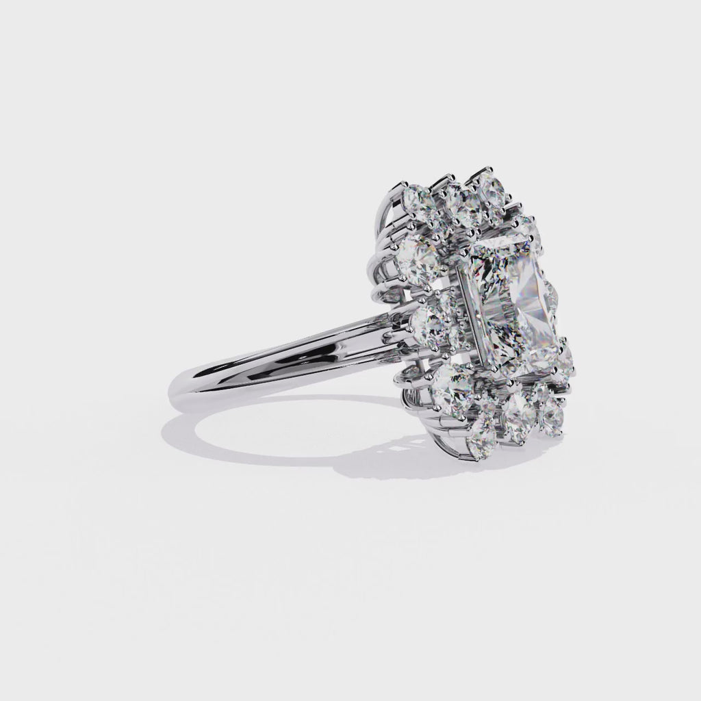 Radiant-Cut Lab Grown Diamond Halo Ring