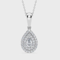 Colgante de pera con halo de 0,50 ct