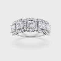 IGI 2.00ct Lab Grown Diamond Princess Cut Band Ring