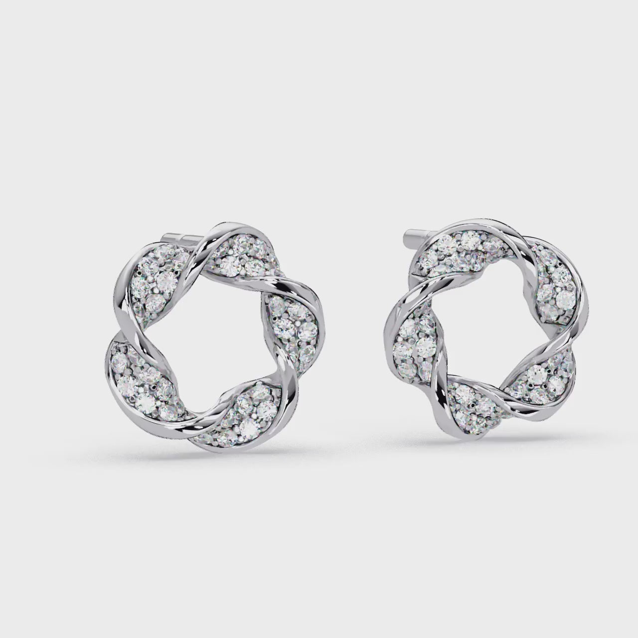1 Carat Lab Grown Diamond Twisted Floral Earrings