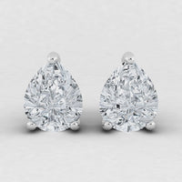 IGI Lab Grown Diamond Pear Solitaire Earrings (2ct-3ct) Screw Back