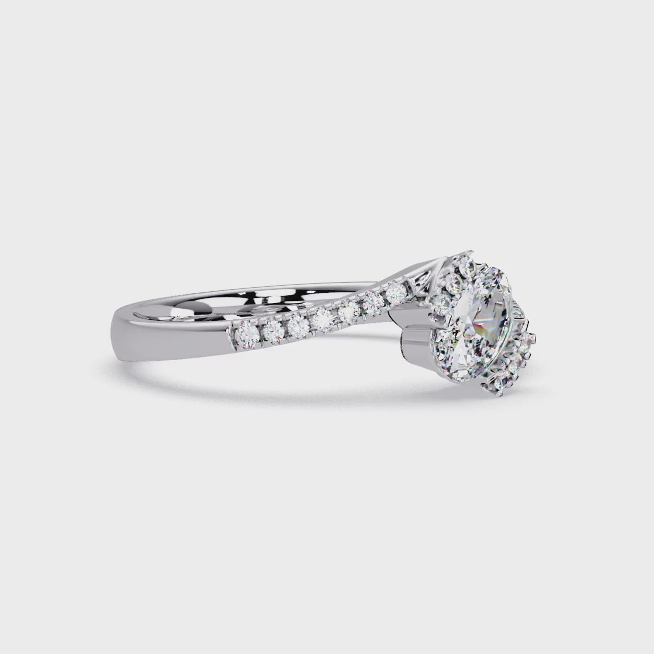 1 CT Oval Split Shank Lab Grown Diamond Ring