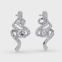 Pendientes tipo chaqueta con diamantes cultivados en laboratorio de 3,25 quilates