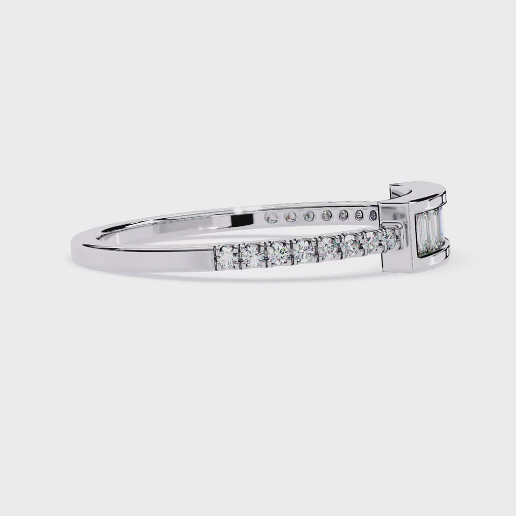 Baguette & Round Lab Grown Diamond Ring