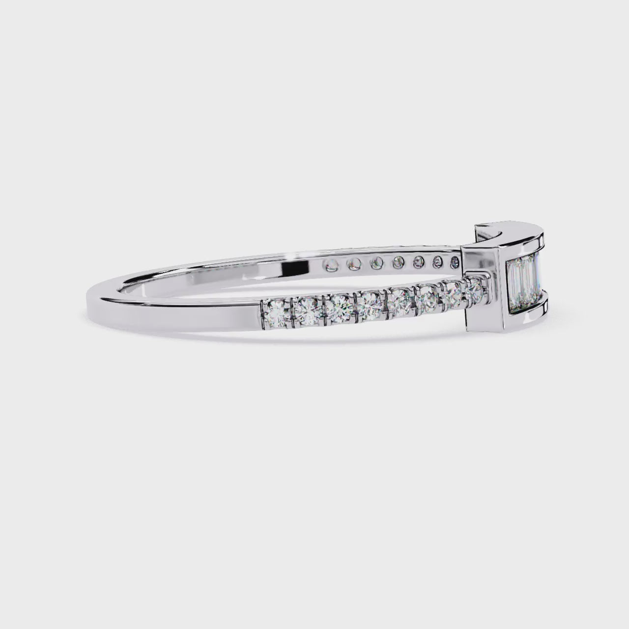 Baguette & Round Lab Grown Diamond Ring