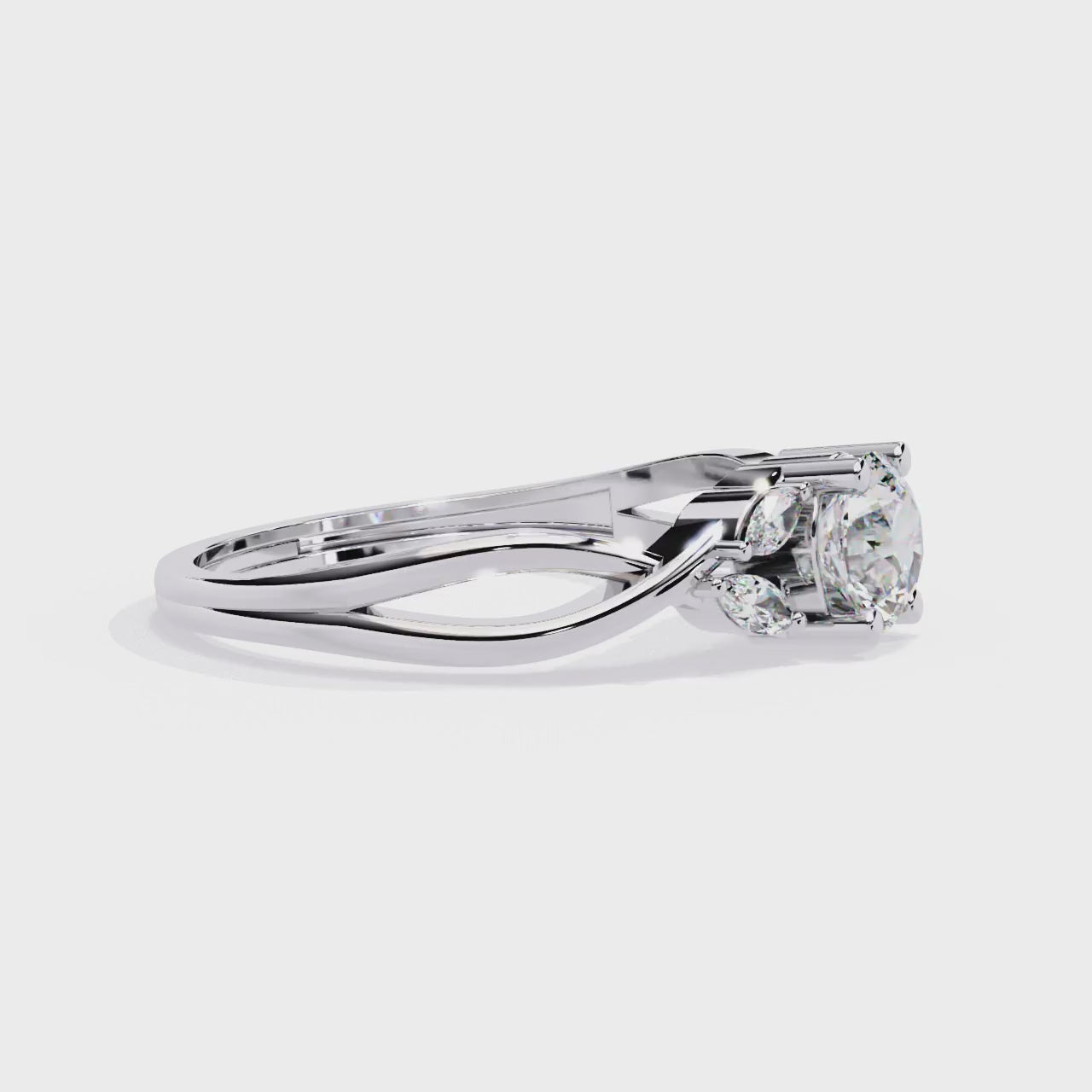 Twisted Vine Marquise Accent Lab Grown Diamond Ring