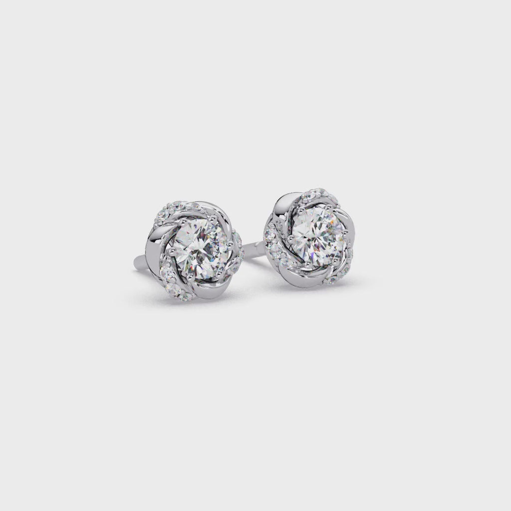 1 CT Twist Floral Lab Grown Diamond Earrings