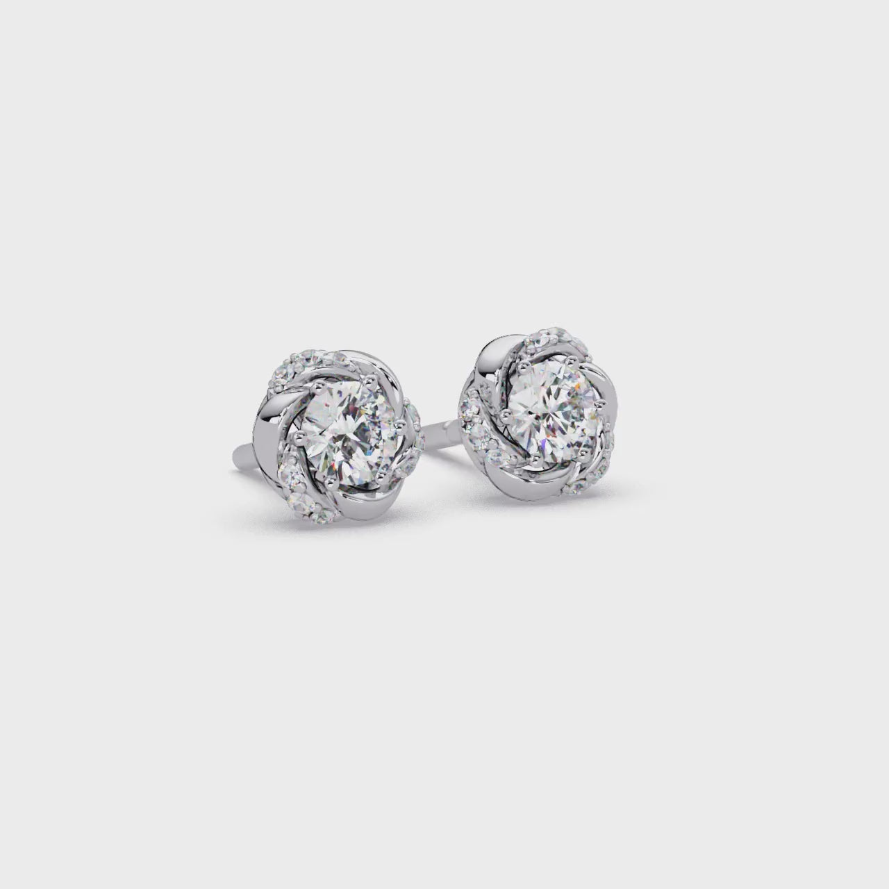 1 CT Twist Floral Lab Grown Diamond Earrings