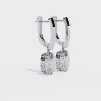 Pendientes colgantes de diamantes cultivados en laboratorio de 2,00 quilates en oro de 14 quilates 
