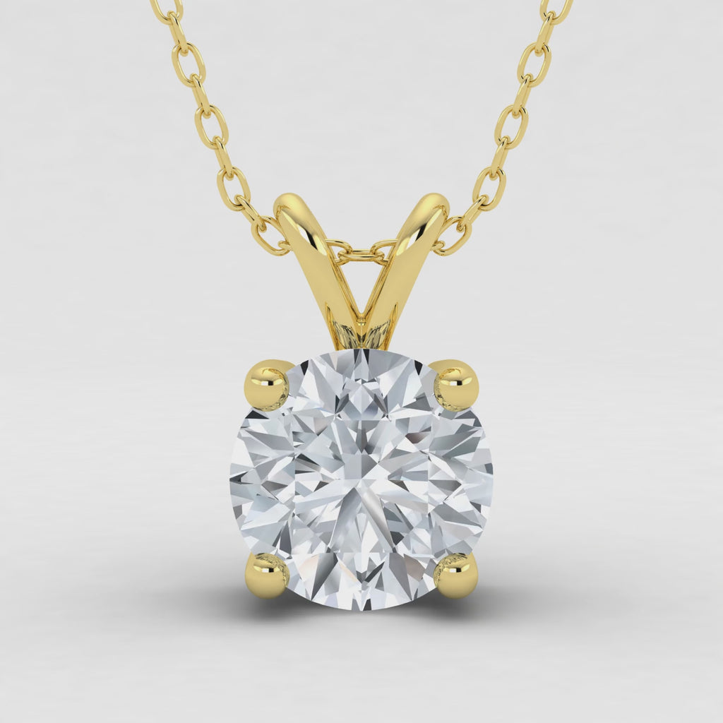 Colgante solitario de diamante cultivado en laboratorio de 1,00 ct