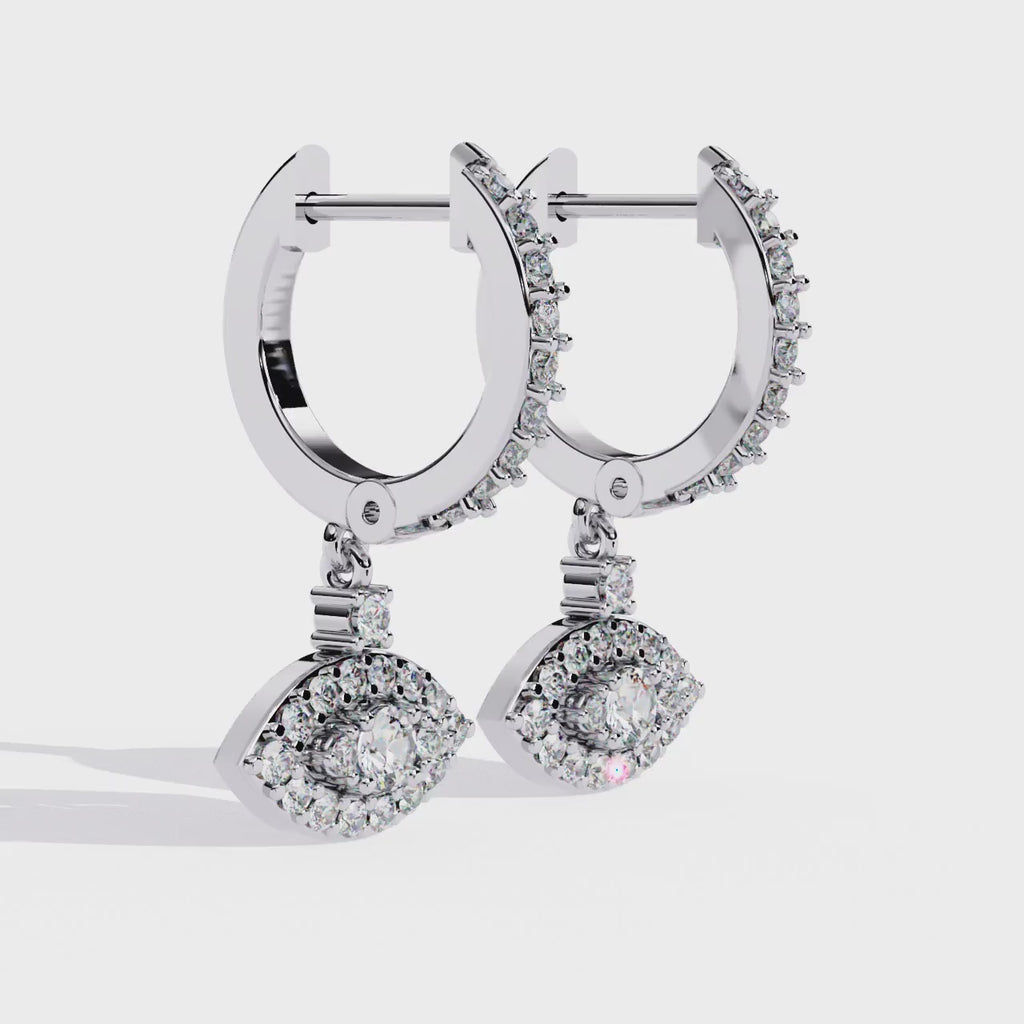 1.00CT Lab Grown Diamond Drop Earrings in 14K Gold