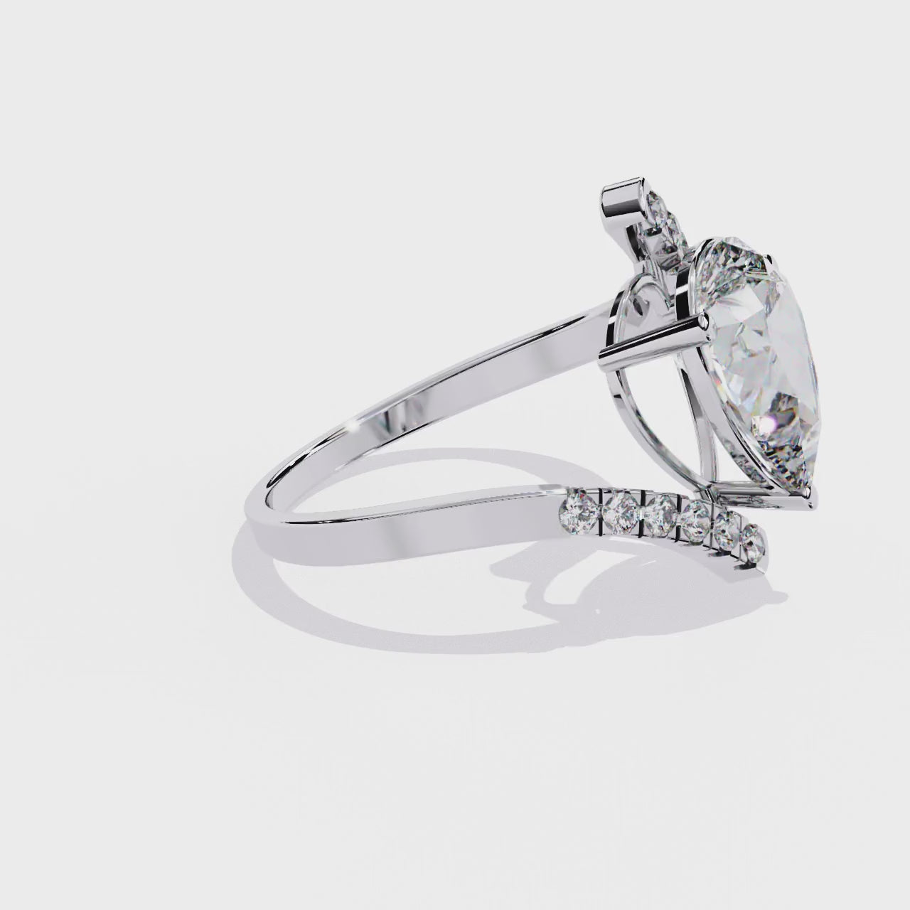 Modern Pear Cut Lab Grown Diamond Ring