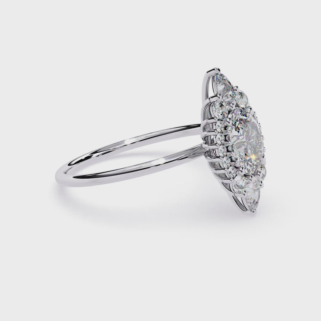 Oval & Pear Halo Lab Grown Diamond Ring