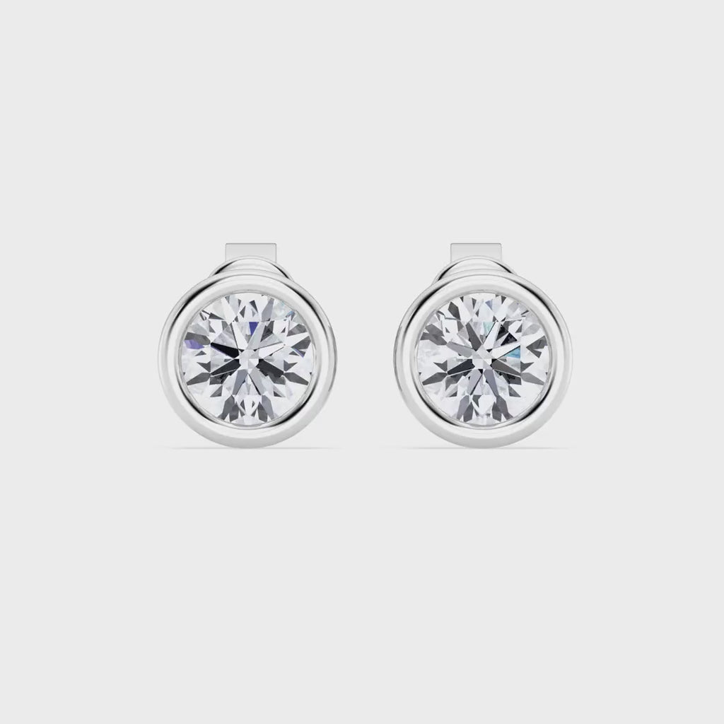 IGI 1.50ct Lab Grown Diamond Bezel Set Stud Earring