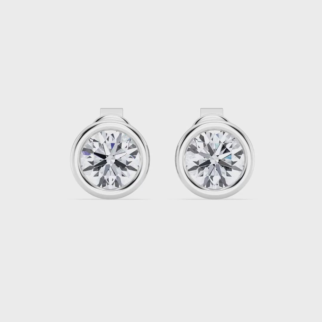 IGI 1.50ct Lab Grown Diamond Bezel Set Stud Earring