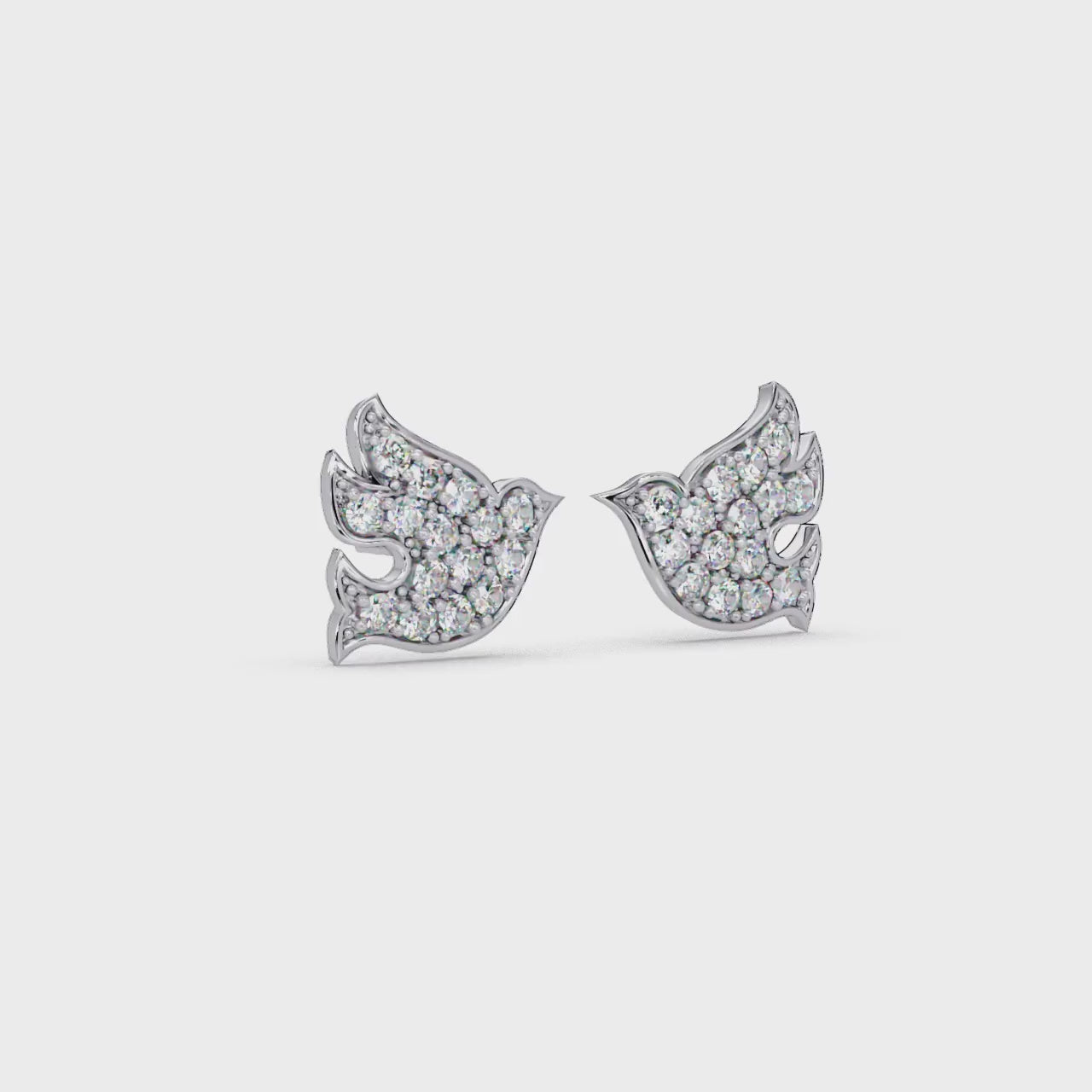 0.75 Carat Lab Grown Diamond Bird Design Earrings