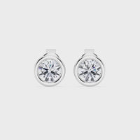 IGI 1.00ct Lab Grown Diamond Bezel Set Stud Earring