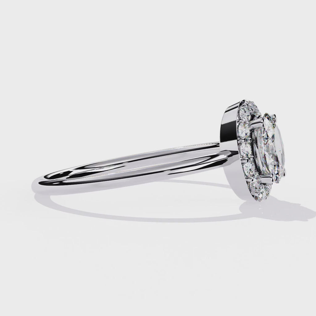 Oval Halo Lab Diamond Ring